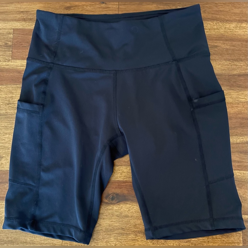 Baleaf Women's Black Workout Bike Shorts with Pockets Size S